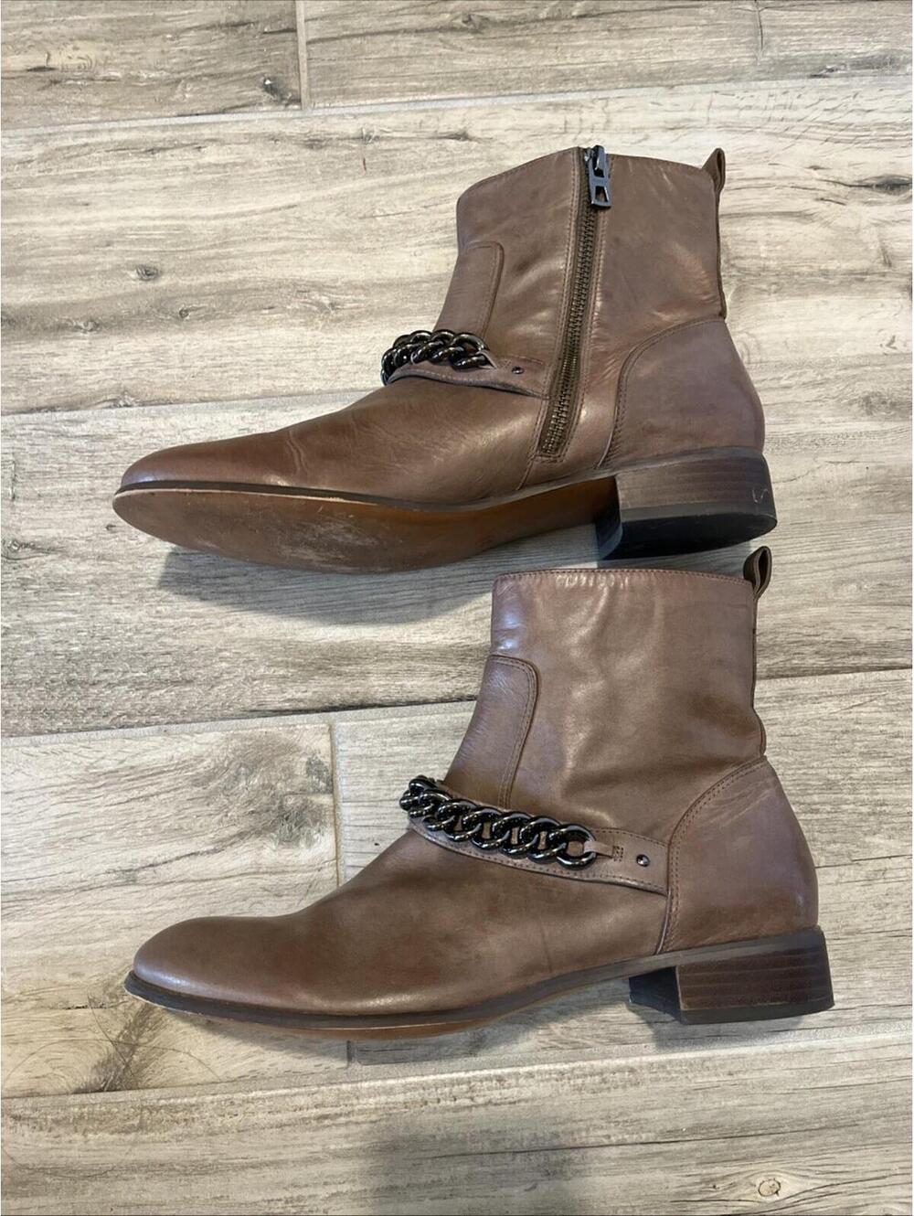 COACH ADELLA LADIES ANKLE BOOTIES SIZE 9B BEIGE LEATHER RP$275 - Picture 5 of 13